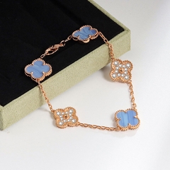 Bộ trang sức cỏ bốn lá màu TÍM mix đá pha lê Swarovski tinh xảo CECY 18121