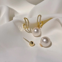 Khuyên tai bạc ý 925 mạ vàng 18k Hàn Quốc CECY 0656