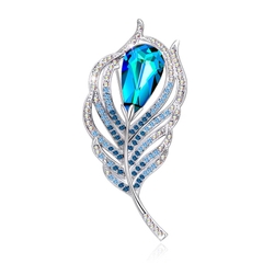 Trâm cài áo pha lê Swarovski - Feather 1125