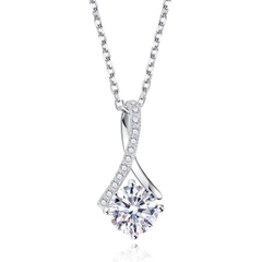 Dây chuyền kim cương Moissanite GRA 6li5 Bạc Ý 925 28042