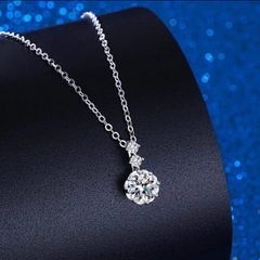 Dây chuyền kim cương Moissanite chứng nhận GRA 6li5 Bạc ý 925 CECY 02111