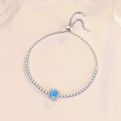 Lắc tay bạc ý 925 kim cương Moissanite tinh xảo nhiều màu sắc 0092