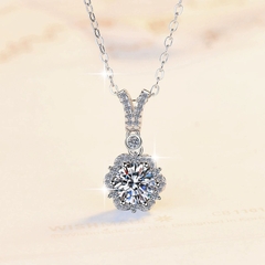 Dây chuyền bạc ý 925 kim cương Moissanite GRA 6li5 0095