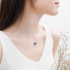 Dây chuyền bạc ý 925 pha lê Swarovski Blue butterfly CECY 1406