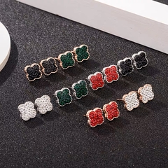 Khuyên tai cỏ bốn là bạc ý 925 pha lê Swarovski CECY 18064