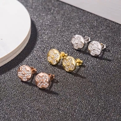 Khuyên tai bạc ý 925 mạ vàng 18k pha lê Swarovski - LV CECY 06186