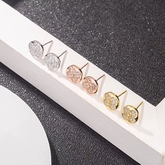 Khuyên tai bạc ý 925 mạ vàng 18k pha lê Swarovski - LV CECY 06186