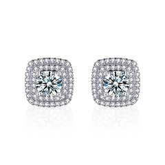 Khuyên tai kim cương MOISSANITE 0.5CT Vuông tinh xảo CECY 22301