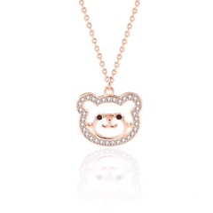 Dây chuyền bạc ý 925 mạ vàng 18k pha lê Swarovski Teddy