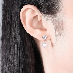 Khuyên tai bạc ý 925 mạ vàng 18k Flowers C- 2773