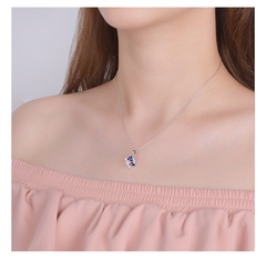 Dây chuyền Square blue Swarovski 925 - 11031D