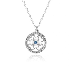 Dây chuyền bạc ý 925 pha lê Swarovski - white flower