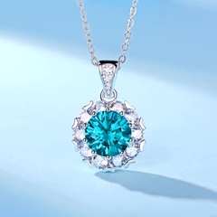 Dây chuyền Bạc ý 925 kim cương Moissanite MS01