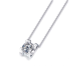 Dây chuyền Bạc ý 925 mạ vàng 18k kim cương Moissanite M1414