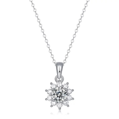 Dây chuyền Bạc ý 925  kim cương Moissanite 6li5 kiểm định GRA CECY M1412