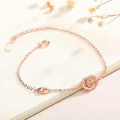 Lắc tay CC bạc ý 925 phủ vàng 18k Swarovski