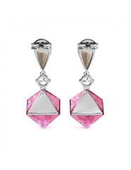 Khuyên tai bạc ý 925 pha lê Swarovski -  Square Droplet