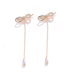 Bông tai Bạc ý 925 mạ vàng 18k  Swarovski Crystal DCEC09