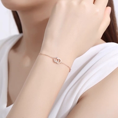 Lắc tay CC bạc ý 925 phủ vàng 18k Swarovski