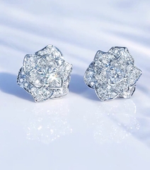 Khuyên tai Rose Swarovski 925 sterling silver with 18K white gold plated