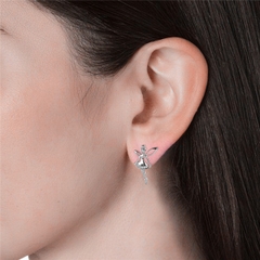 Khuyên tai bạc ý 925 nàng tiên Swarovski 2615 CECY