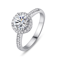 Nhẫn bạc ý 925 kim cương Moissanite  NKC05 CECY