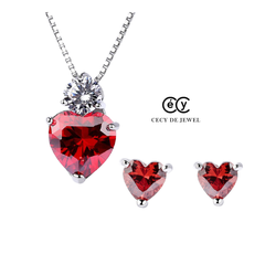 Bộ trang sức Love bạc ý 925 pha lê Swarovski