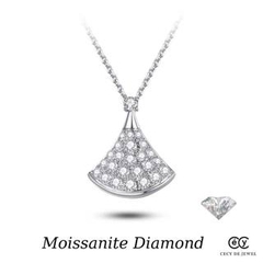 Dây chuyền kim cương Moissanite GRA 004 Bạc Ý 925 sang trọng thời thượng_Bảo hành chĩnh hãng