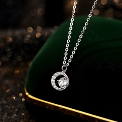 Dây chuyền bạc ý 925 kim cương nhân tạo MOISSANITE chứng nhận GRA 5li 007