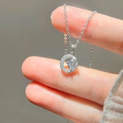 Dây chuyền bạc ý 925 kim cương nhân tạo MOISSANITE chứng nhận GRA 5li 007