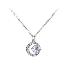 Dây chuyền bạc ý 925 kim cương nhân tạo MOISSANITE chứng nhận GRA 5li 007