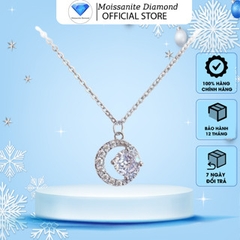 Dây chuyền bạc ý 925 kim cương nhân tạo MOISSANITE chứng nhận GRA 5li 007