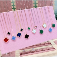 Dây chuyền cỏ 4  lá CECYDEJEWEL bạc ý 925 mạ vàng 18K Dây Chuyền Đá Thiên Nhiên tinh xảo đẳng cấp
