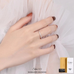 Nhẫn kim cương Moissanite GRA 001 Bạc Ý 925 002 _Bảo hành chính hãng