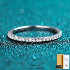 Nhẫn kim cương Moissanite GRA 001 Bạc Ý 925 002 _Bảo hành chính hãng