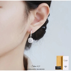 Bông tai kim cương Moissanite bạc ý 925 mạ bạch kim bông tai nữ sang trọng tinh tế thanh lịch