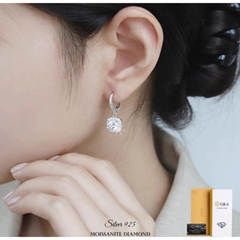 Bông tai kim cương Moissanite bạc ý 925 mạ bạch kim bông tai nữ sang trọng tinh tế thanh lịch