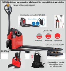 Xe nâng tay điện 1.2 tấn model EPT12-EZ