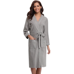 Áo choàng tắm tổ ong màu ghi 100% cotton ACT04 Đệm Việt Pháp