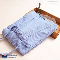 Áo choàng tắm tổ ong màu xanh 100% sợi cotton ACT05 Đệm Việt Pháp