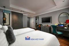 Bộ chăn ga gối kẻ sọc 100% cotton T300 VP300K Đệm Việt Pháp