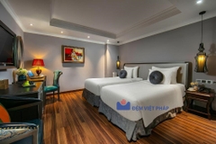 Bộ chăn ga gối kẻ sọc 100% cotton T300 VP300K Đệm Việt Pháp