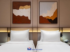 Bộ chăn ga gối trắng trơn 80% cotton 20% poly T300 VP300T Đệm Việt Pháp