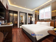 Bộ chăn ga gối trắng trơn 80% cotton 20% poly T300 VP300T Đệm Việt Pháp