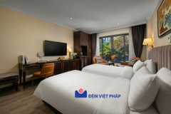 Bộ chăn ga gối kẻ sọc 75% cotton 25% poly T250 VP250 Đệm Việt Pháp