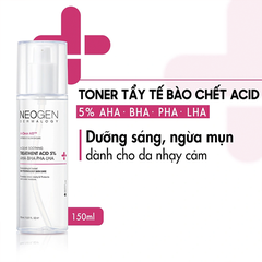 Toner Neogen Dermalogy Treatment Acid 5% AHA - BHA - PHA - LHA, Toner Tẩy Tế Bào Chết, Toner Giảm Mụn 150ml