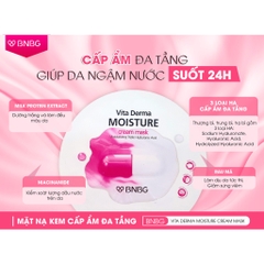 Combo 10 Mặt Nạ Dạng Kem Dưỡng Da Ẩm Mịn, Giúp Da Trắng Hồng BNBG Vita Derma Cream Mask (30ml x 10) BNBG Moisture HỒNG