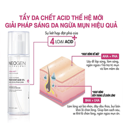 Toner Neogen Dermalogy Treatment Acid 5% AHA - BHA - PHA - LHA, Toner Tẩy Tế Bào Chết, Toner Giảm Mụn 150ml