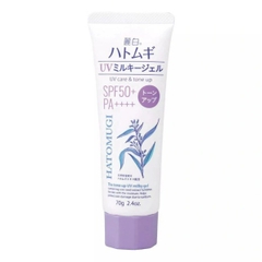 Dưỡng Thể Reihaku Hatomugi Chống Nắng, Dưỡng Ẩm, Nâng Tông UV Care & Moisturizing SPF 50+ PA++++ UV Milky Gel 70g