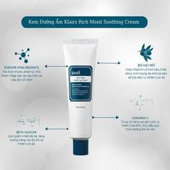 Kem Dưỡng Dịu Da, Dưỡng Ẩm Sâu Dành Cho Da Khô Dear, Klairs Rich Moist Soothing 80ml